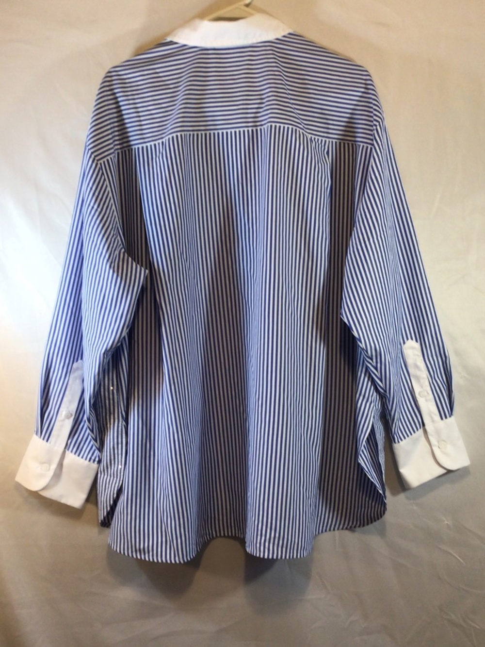 Lane Bryant Stripe Sequin Button Down Shirt 22/24 Contrast Cuff Holiday Party - Picture 2 of 14